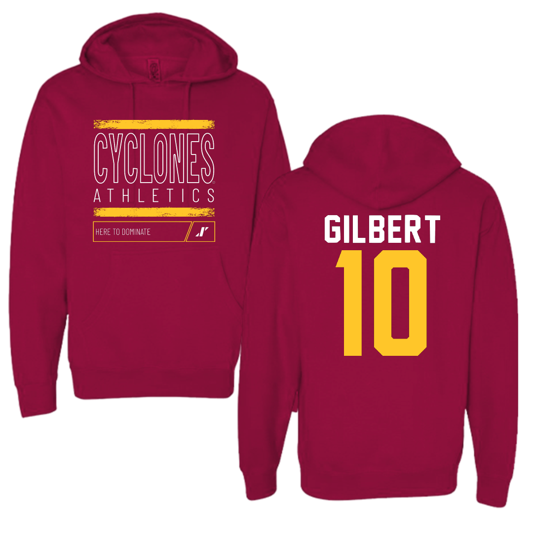 Iowa State University Basketball Cardinal Dominate Hoodie - #10 Keshon Gilbert