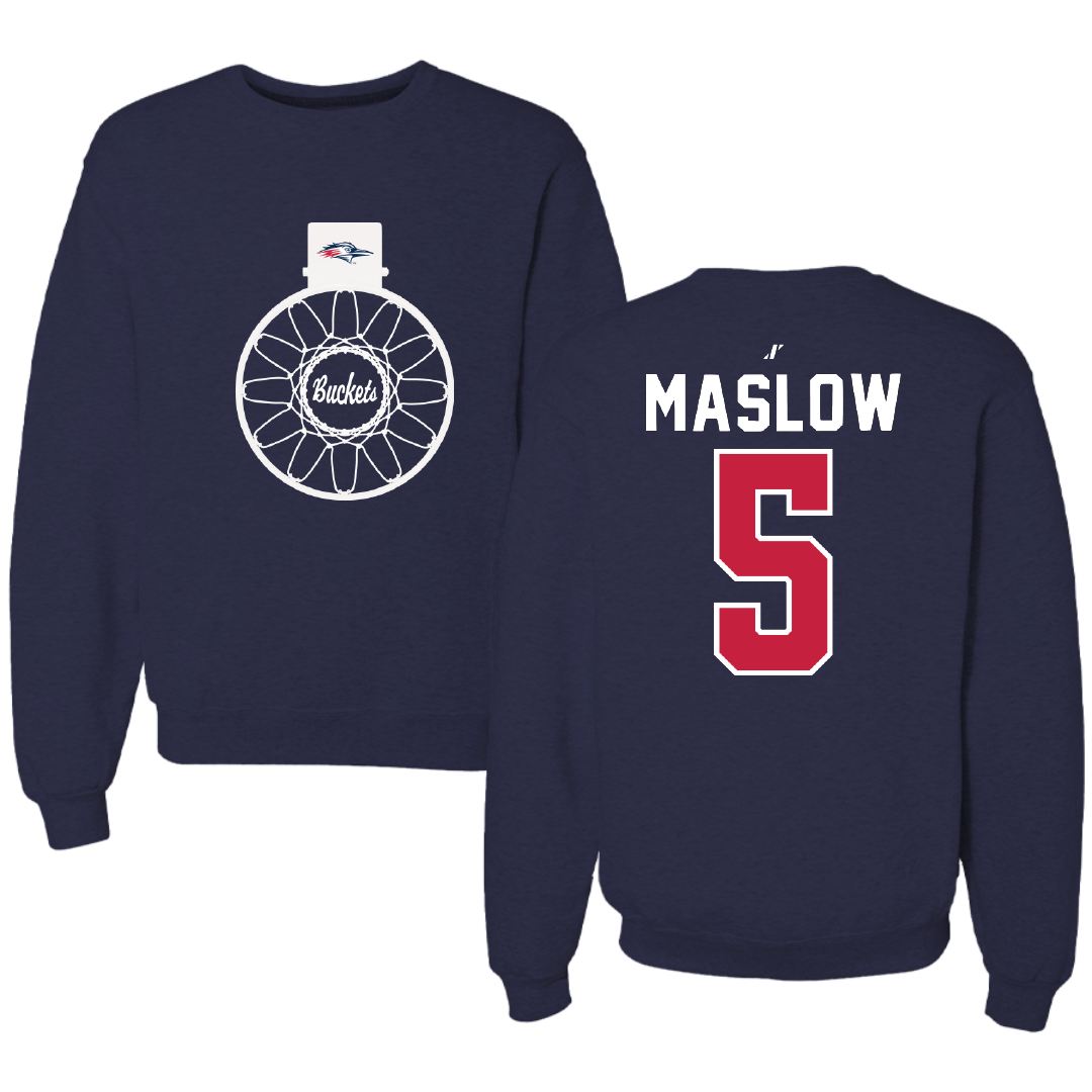 Metropolitan State University of Denver Basketball Navy Buckets Crewneck - #5 Ryan Maslow