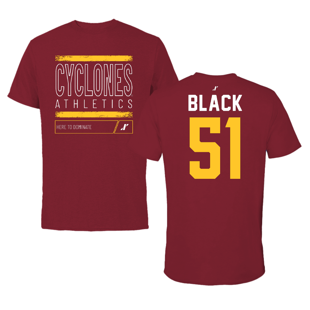 Iowa State University Football Cardinal Dominate Tee - #51 Brendan Black