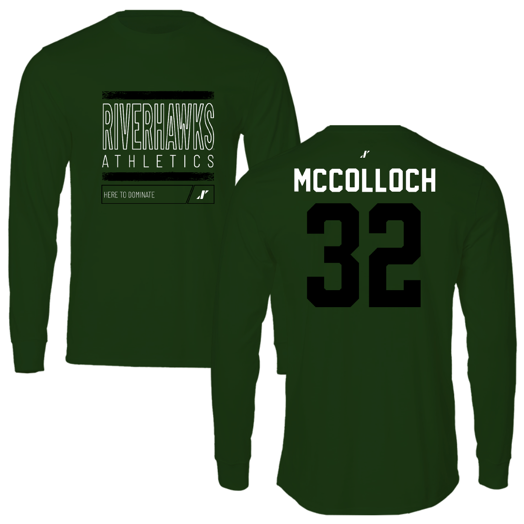 Northeastern State University Soccer Forest Green Dominate Long Sleeve - #32 Cameron McColloch