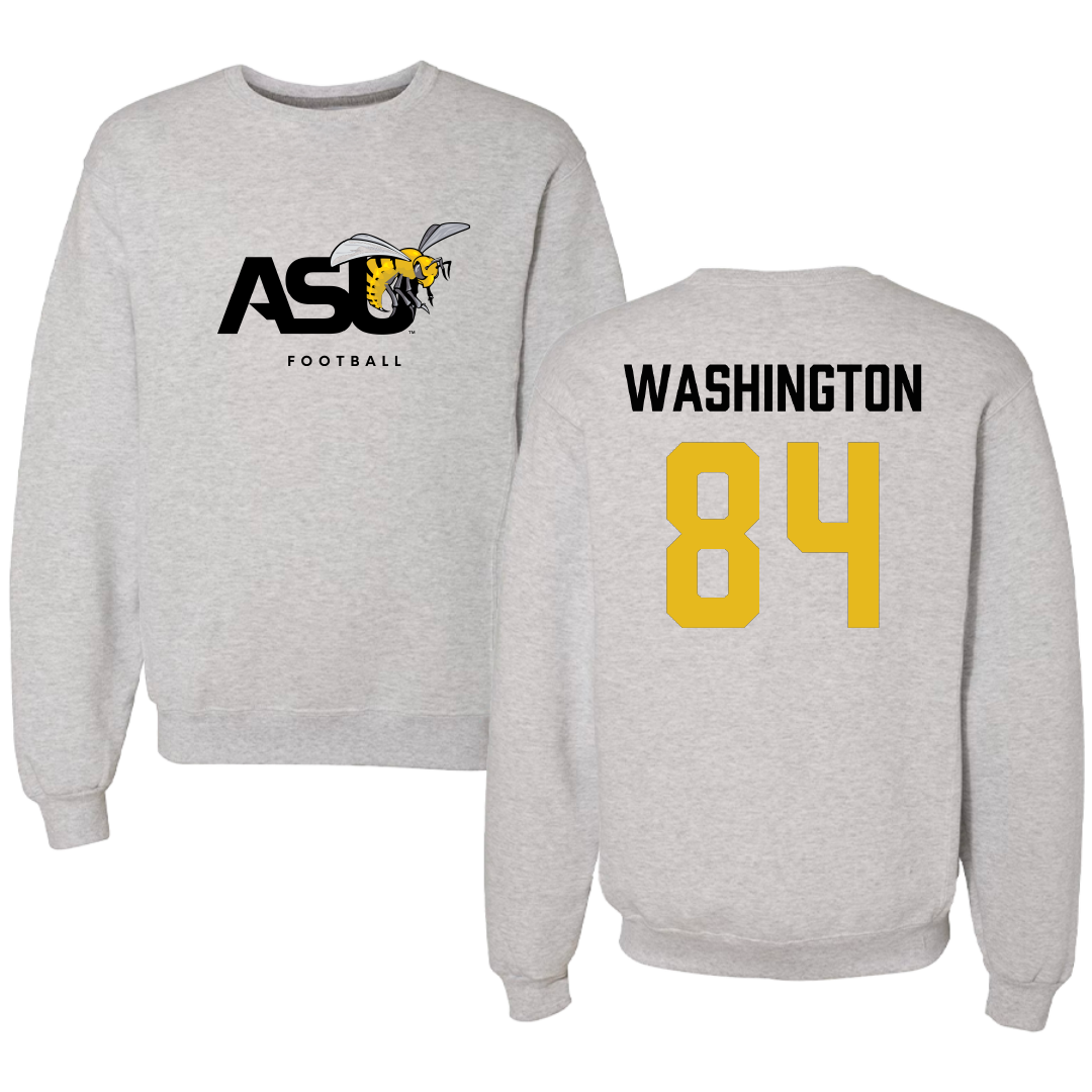 Alabama State University Football Light Gray Crewneck - #84 Joshua Washington