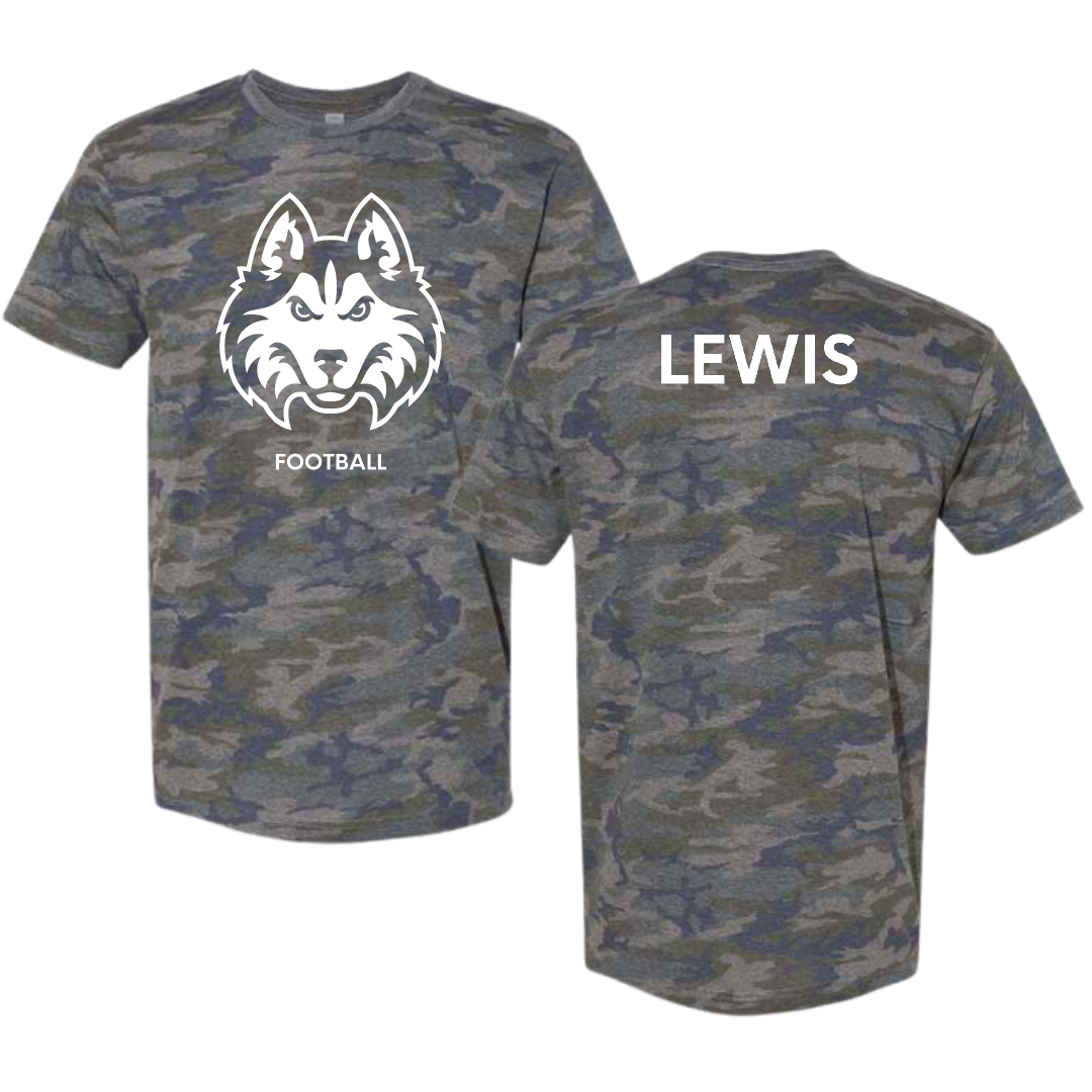 Houston Christian University Football Vintage Camo Tee - Darius Lewis
