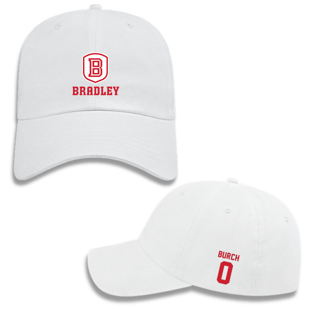Bradley University Basketball (M) White Hat - #0 Demarion Burch