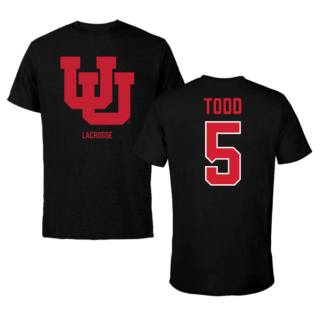 University of Utah Lacrosse (M) Black Performance Tee - #5 Koa Todd