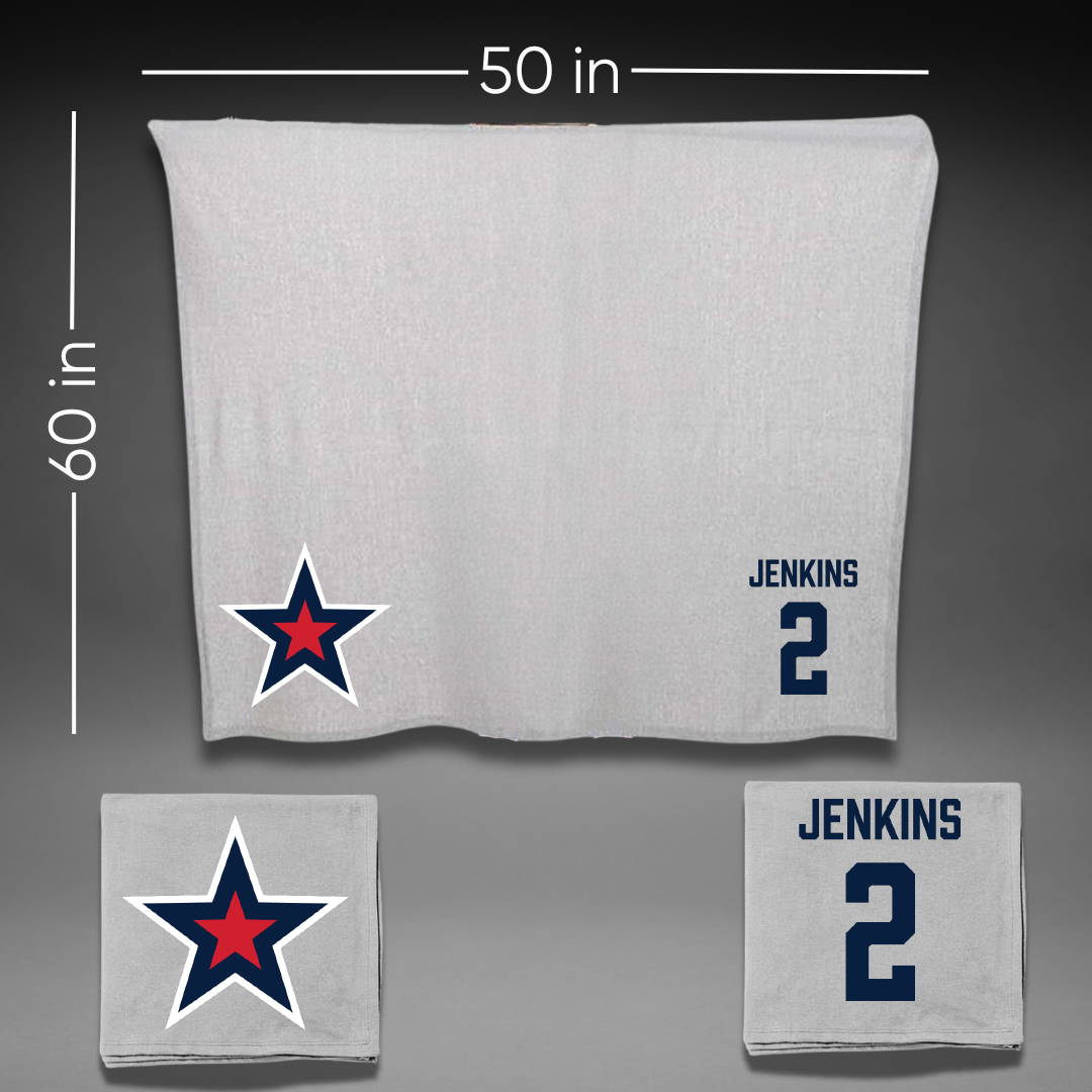 Robert Morris University Football Gray Blanket - #2 Jayson Jenkins