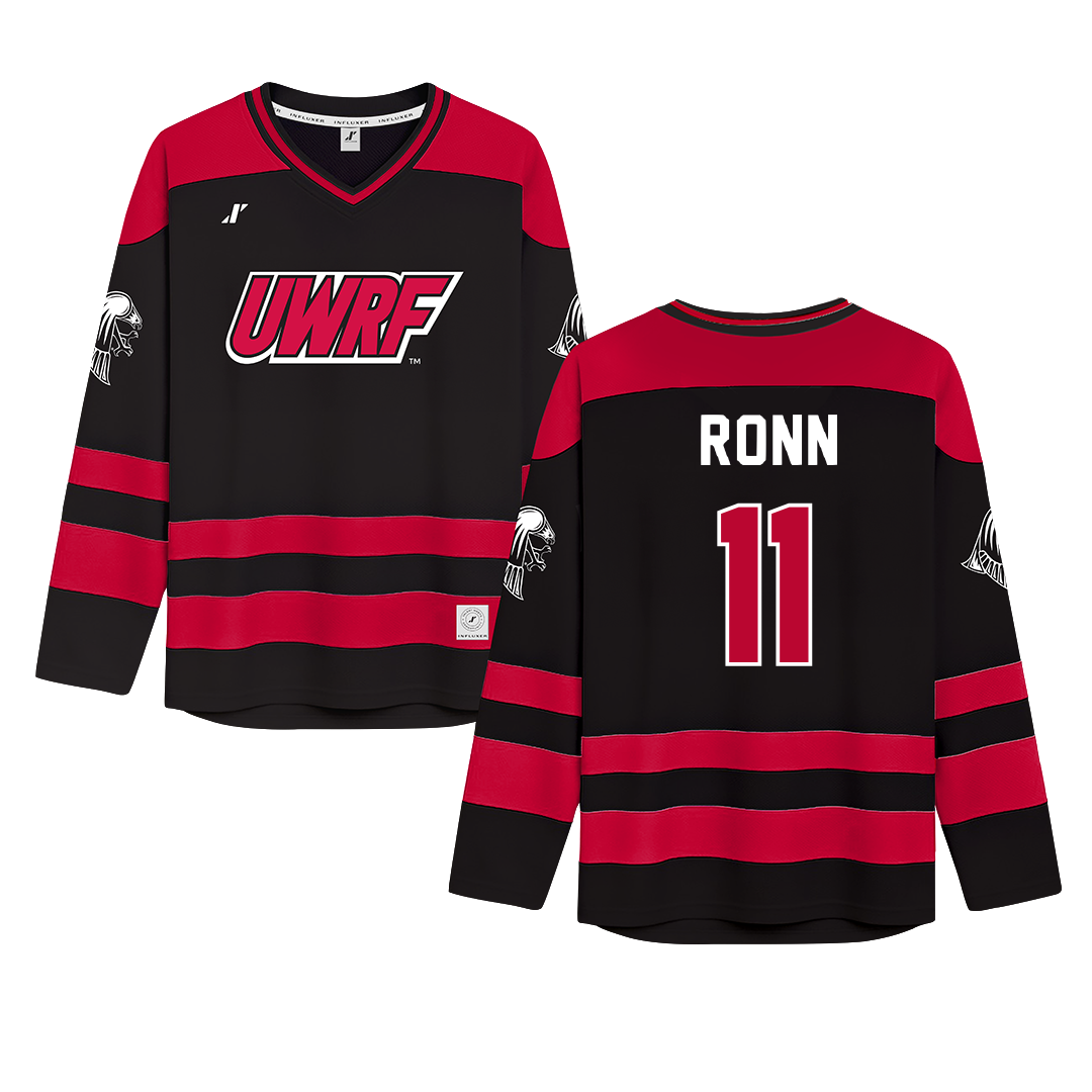 University of Wisconsin-River Falls Black Hockey Jersey - #11 Kaitlyn Ronn