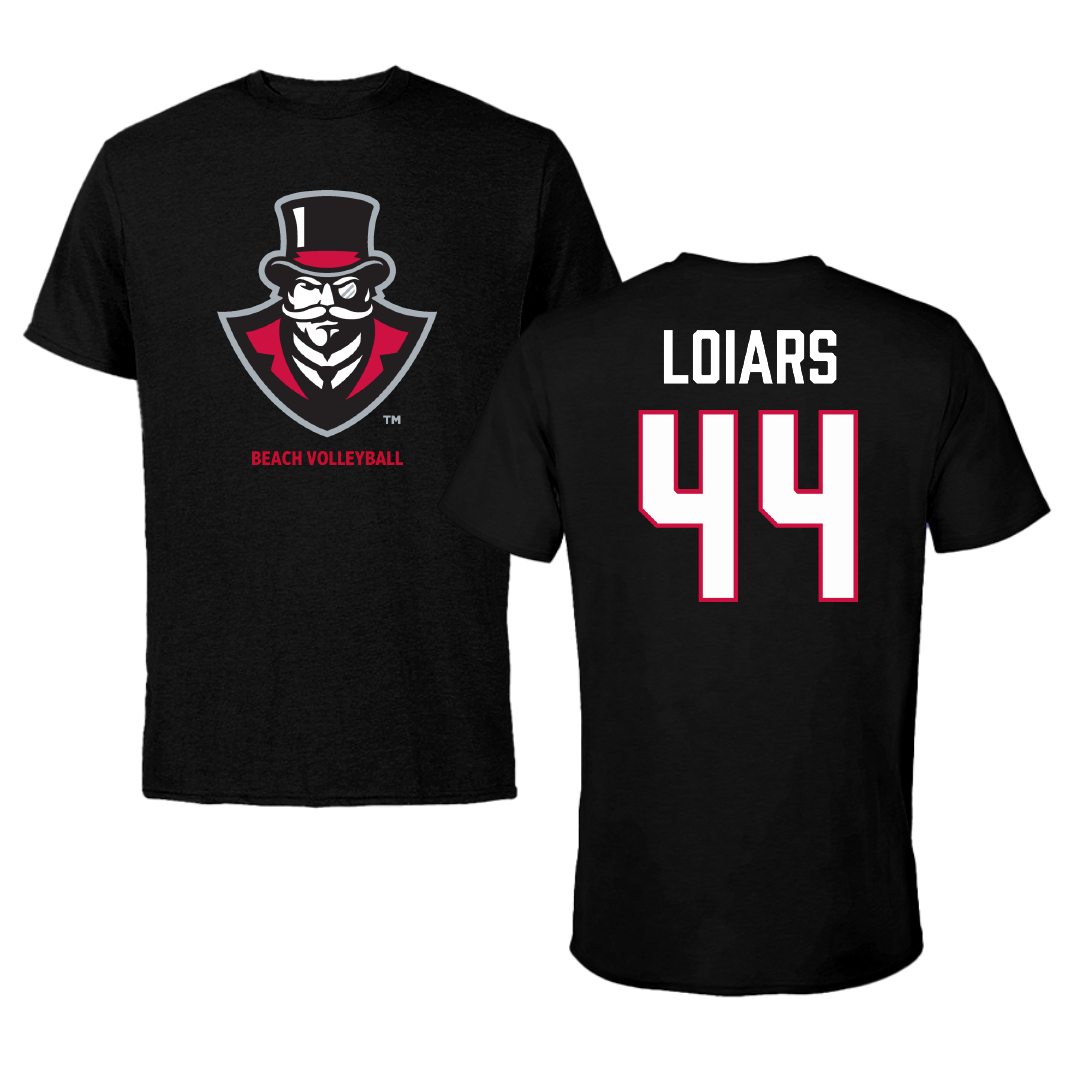 Austin Peay State University Beach Volleyball Black Performance Tee - #44 Emma Loiars