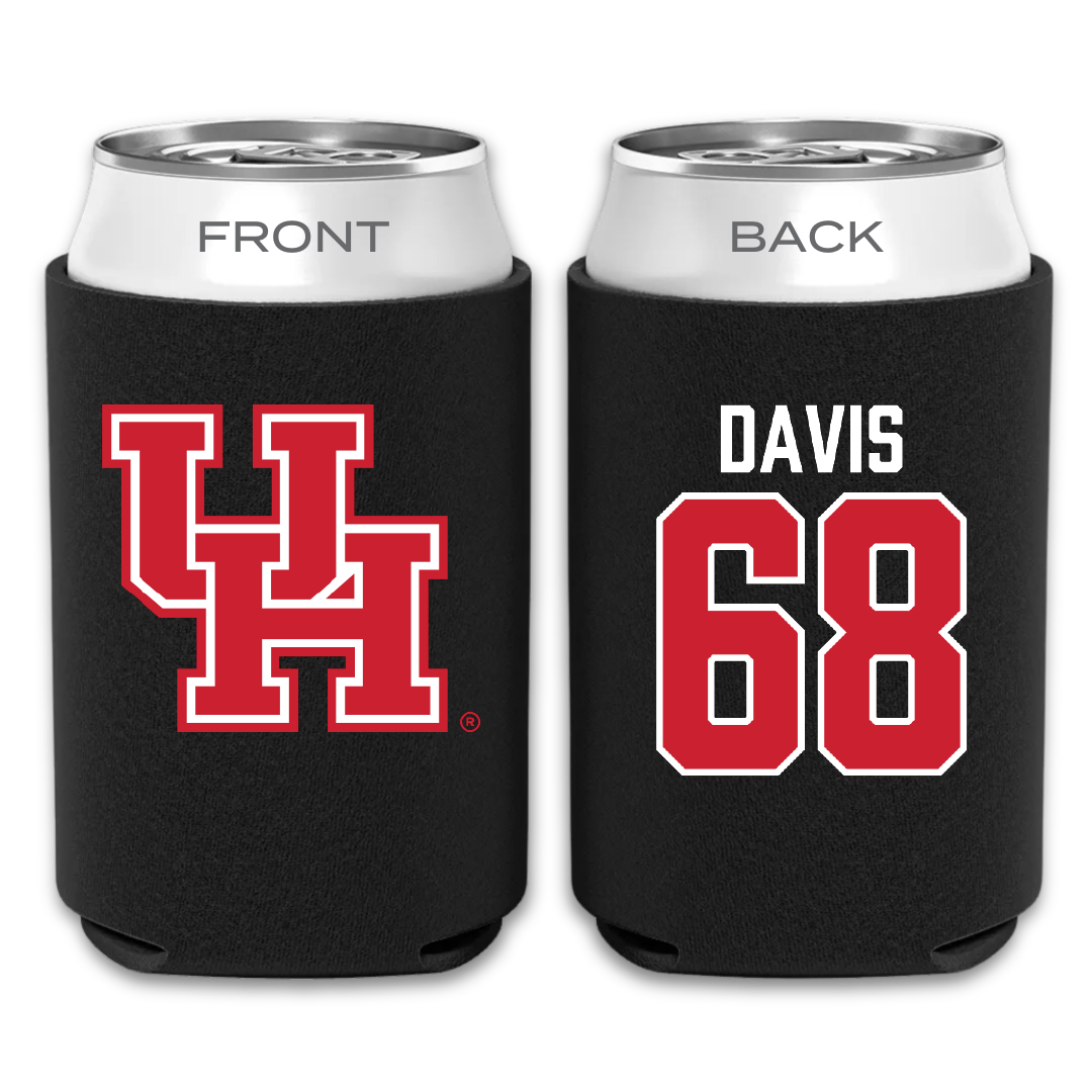 University of Houston Football Black Can Cooler - #68 Kaleb Davis
