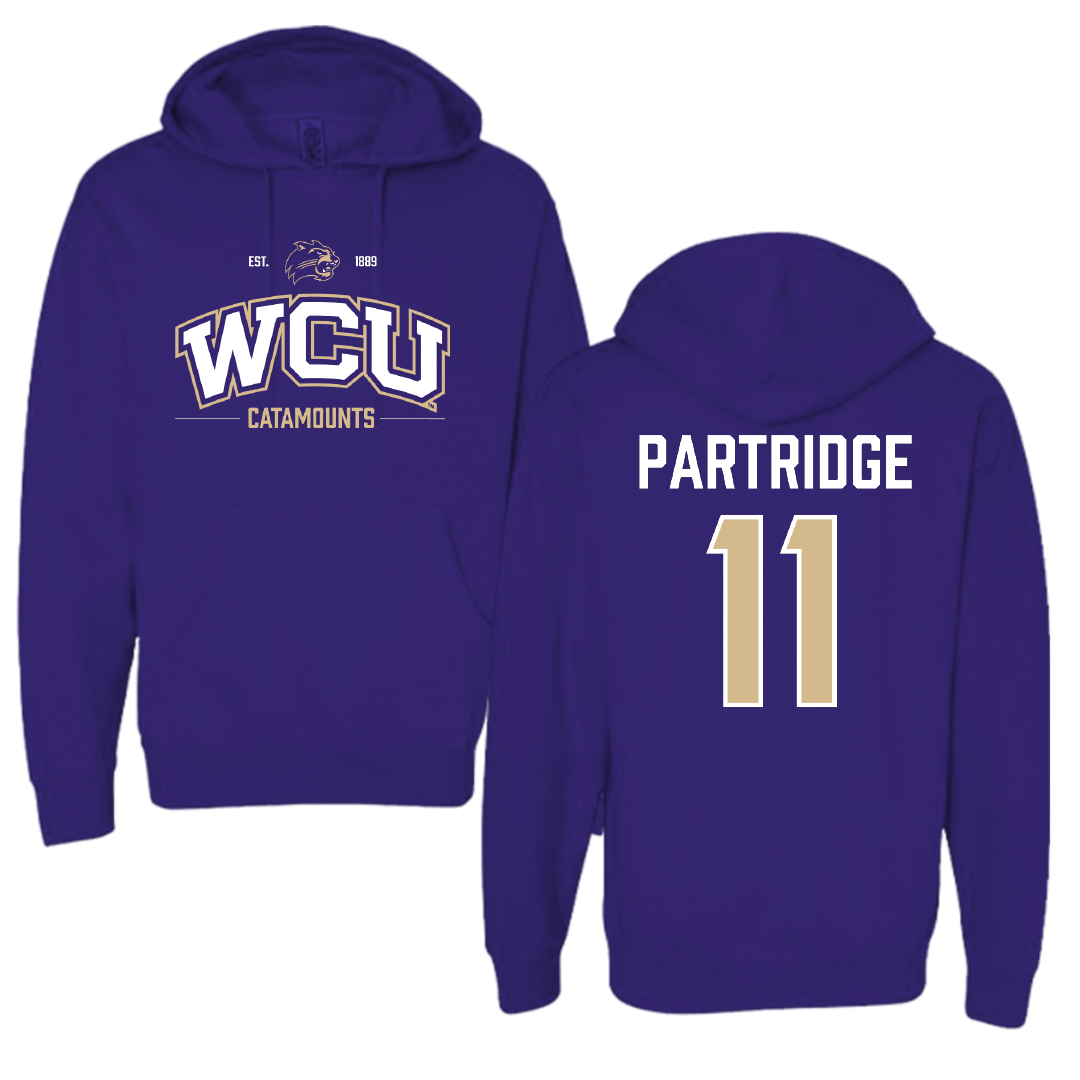 Western Carolina University Football Purple General Hoodie - #11 Kenyon Partridge