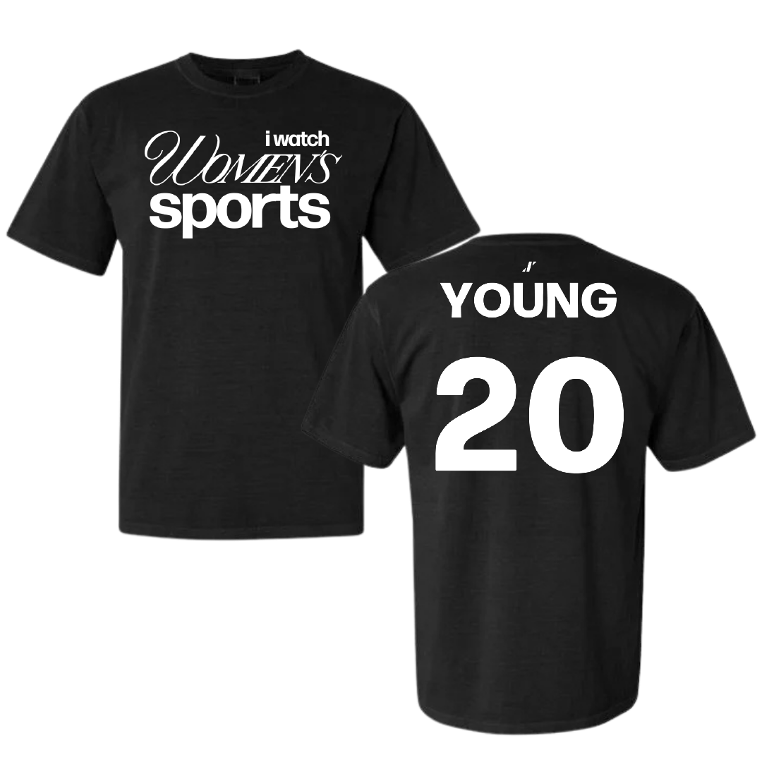 Texas State University Softball Black WHM Comfort Colors Tee - #20 Peyton Young