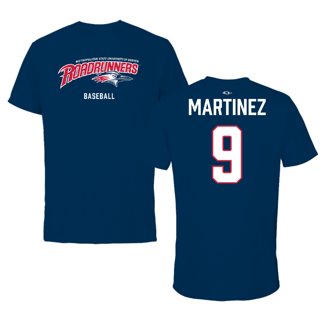 Metropolitan State University of Denver Baseball Navy Performance Tee - #9 Alek Martinez
