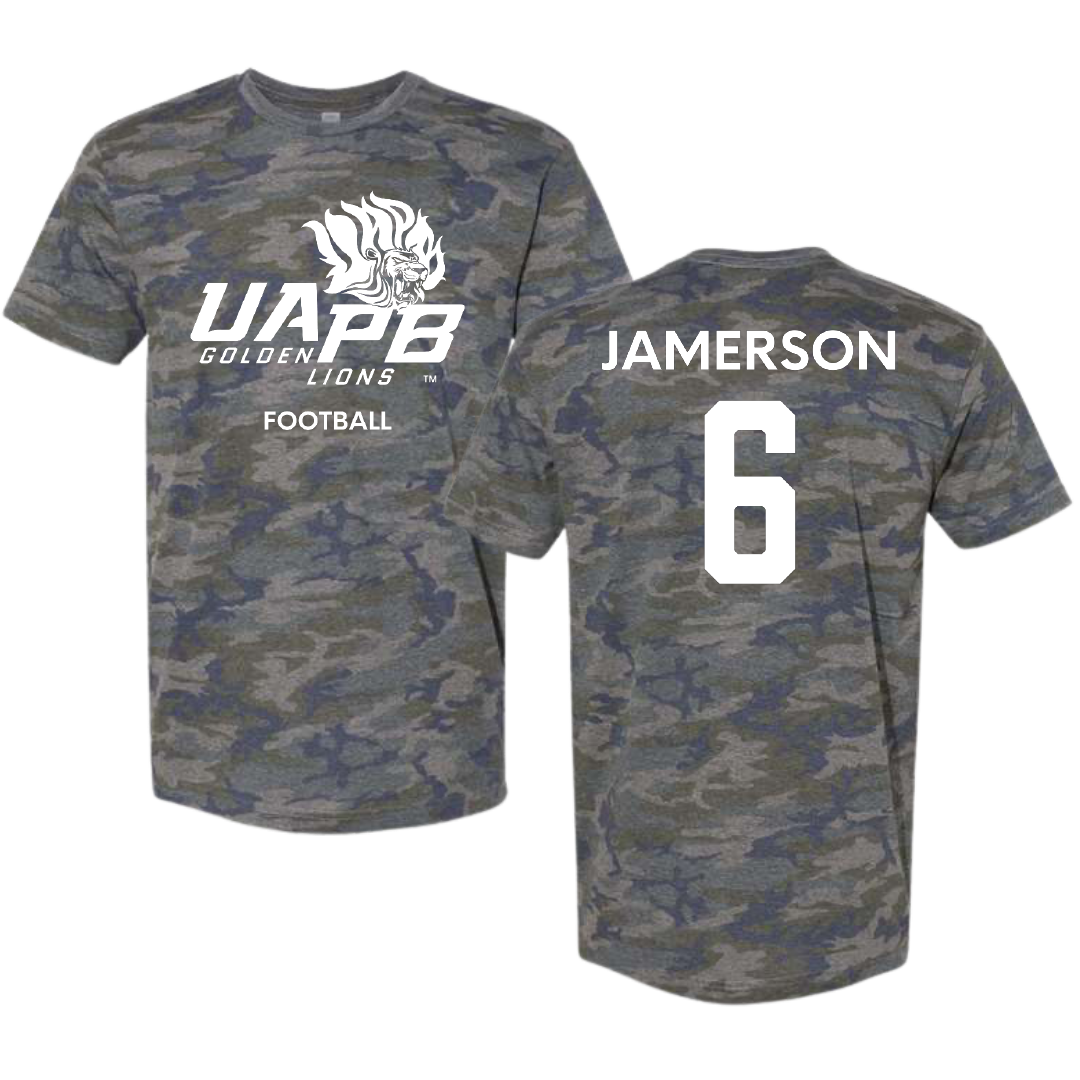 University of Arkansas-Pine Bluff Football Vintage Camo Tee - #6 Michael Jamerson