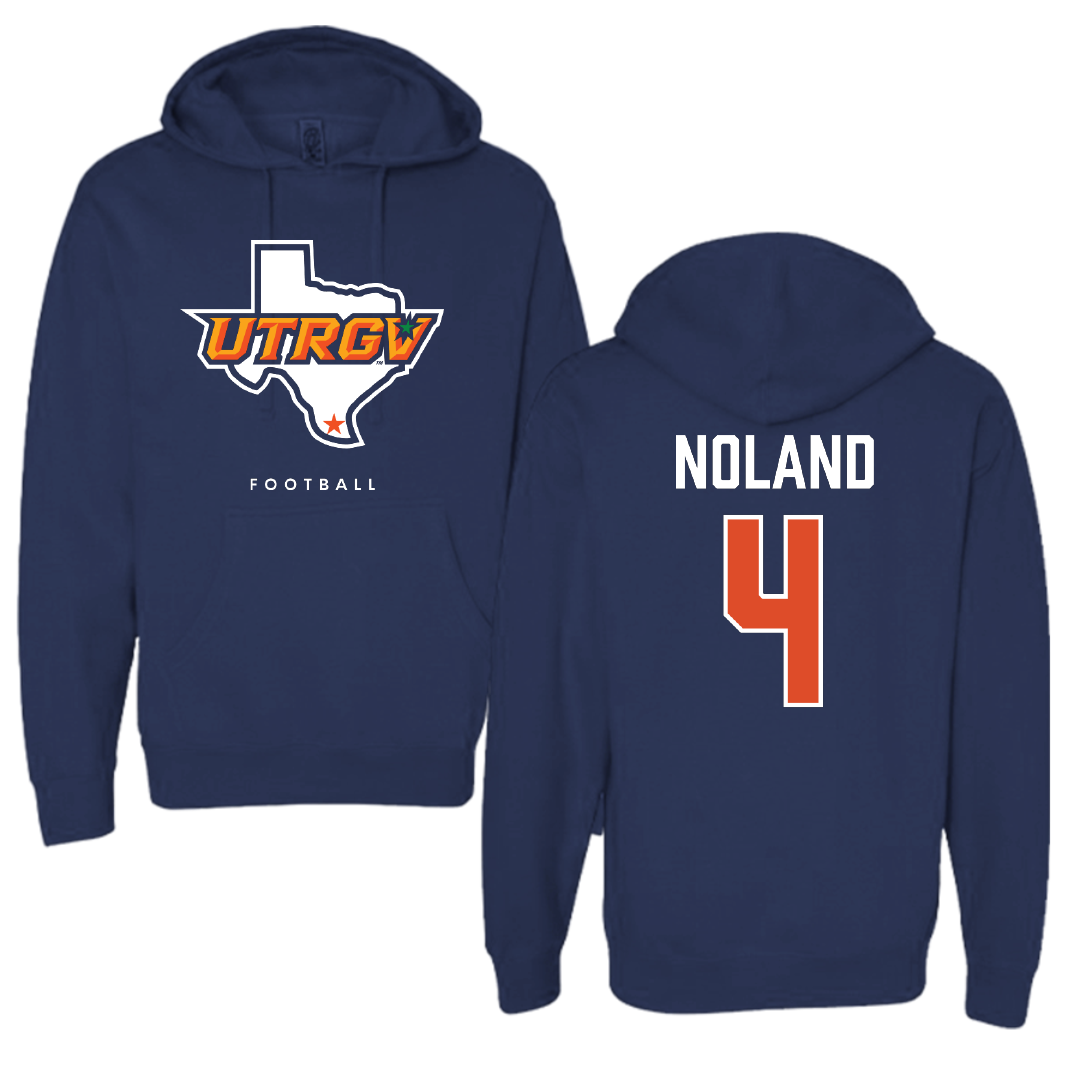 The University of Texas Rio Grande Valley Football Navy Hoodie - #4 Xayvion Noland