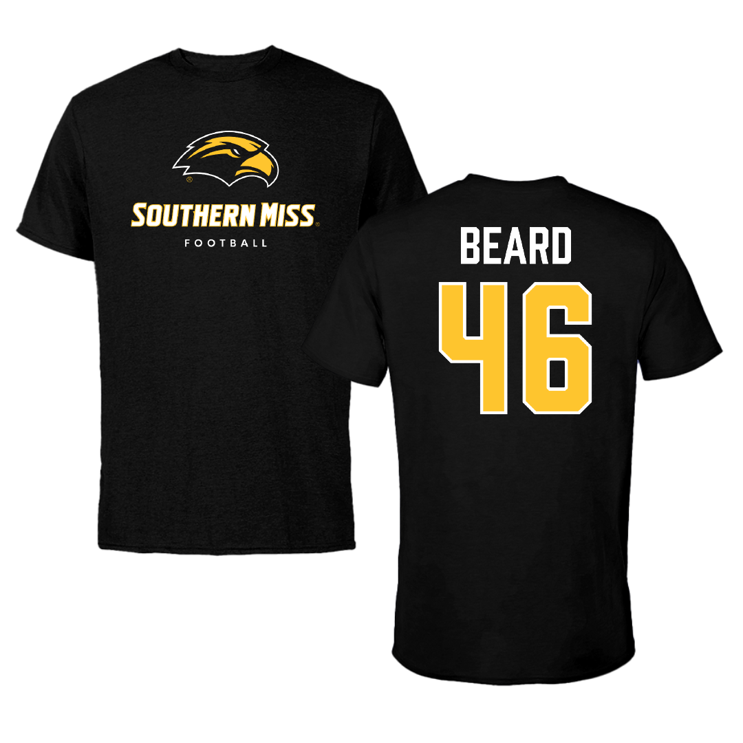 The University of Southern Mississippi Football Black Block Performance Tee - #46 Luke Beard