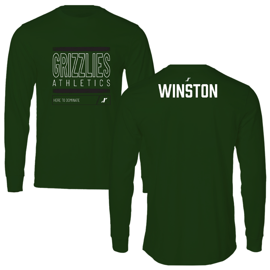 Adams State University Football Forest Green Dominate Performance Long Sleeve - JaiVyence Winston