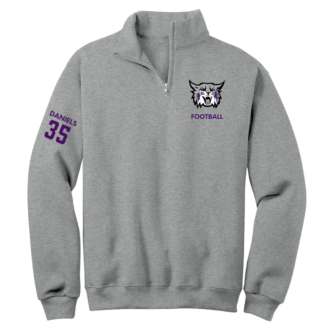 Weber State University Football Sport Gray Quarter-Zip - #35 Rishi Daniels