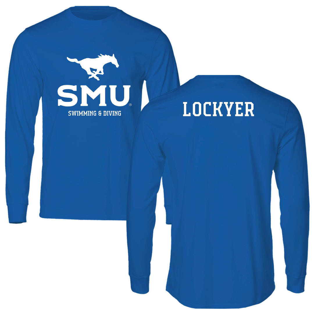 Southern Methodist University Swimming & Diving Blue Mascot Performance Long Sleeve - Hannah Lockyer
