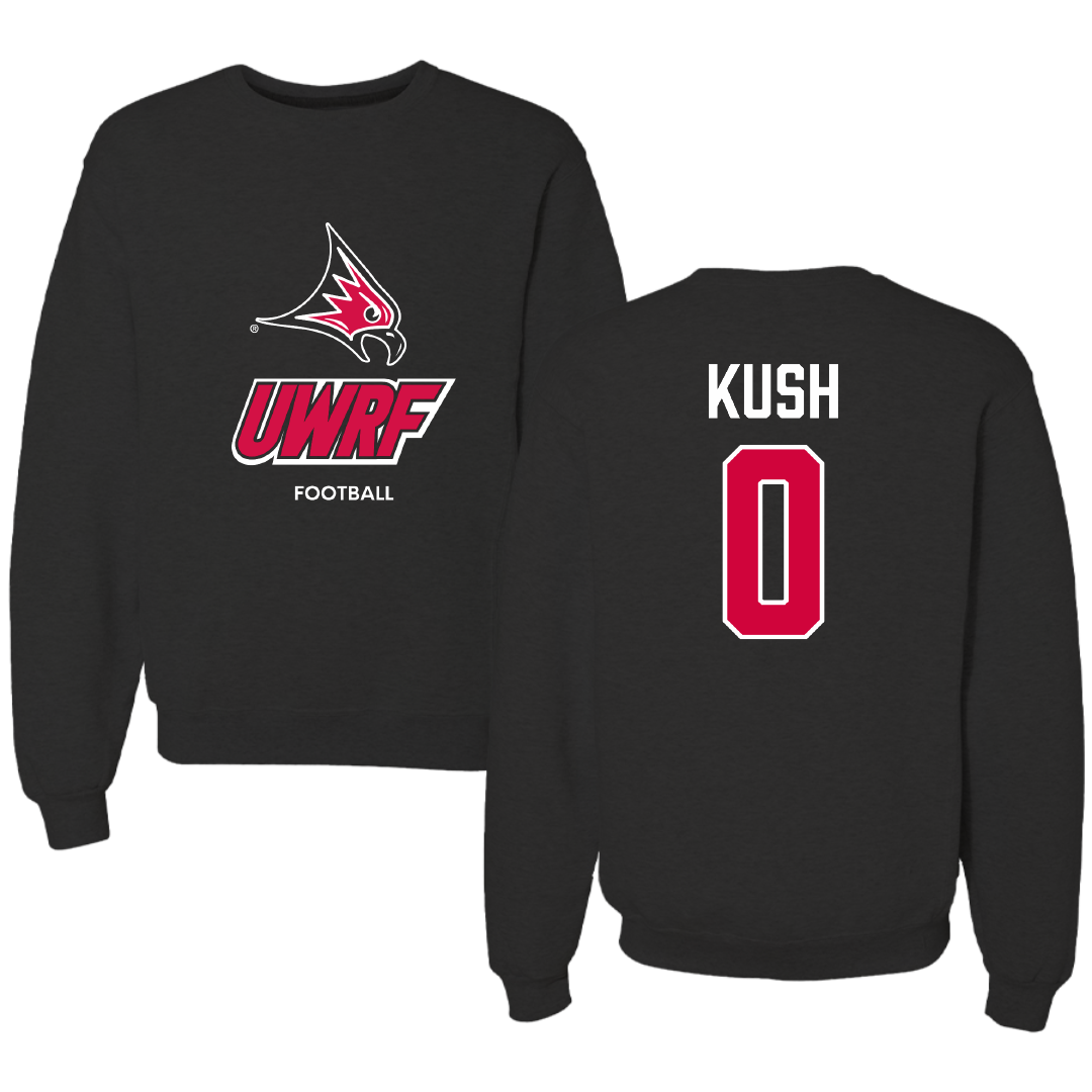 University of Wisconsin-River Falls Football Black Crewneck - #0 Luke Kush