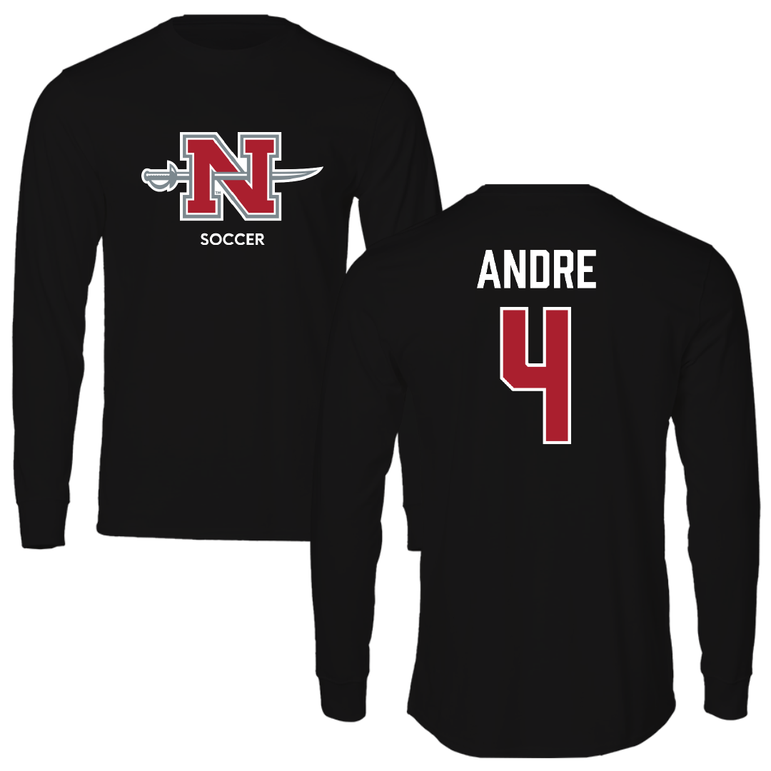 Nicholls State University Soccer (W) Black Mascot Long Sleeve - #4 Lauren Andre