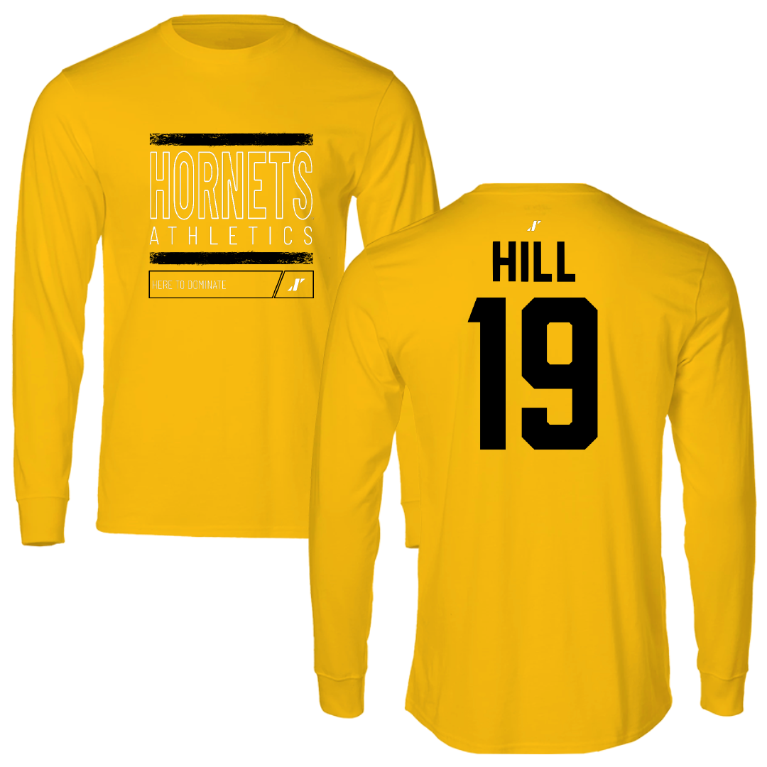 Alabama State University Softball Gold Dominate Performance Long Sleeve - #19 Kaitlyn Hill