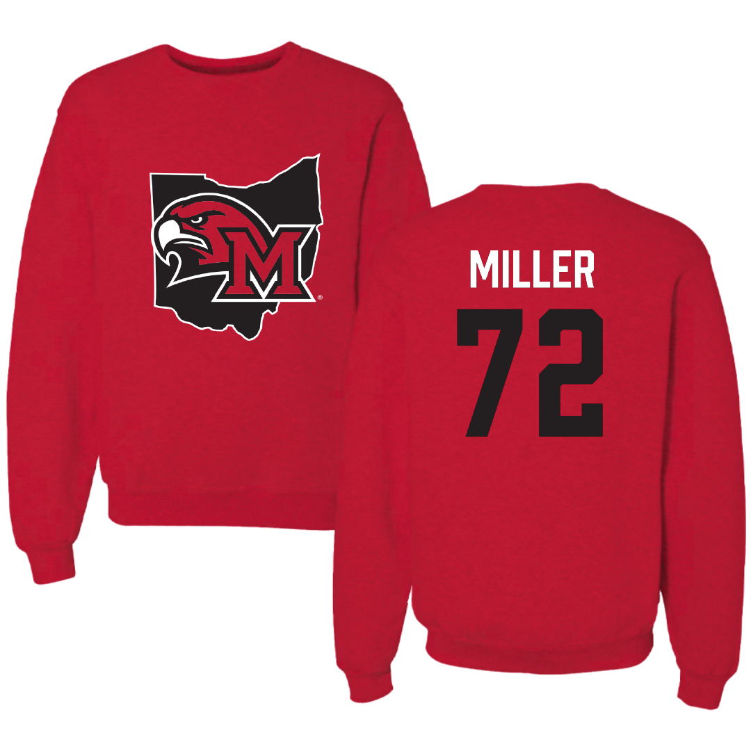 Miami University (Ohio) Softball Red State Crewneck - #72 Lindsey Miller