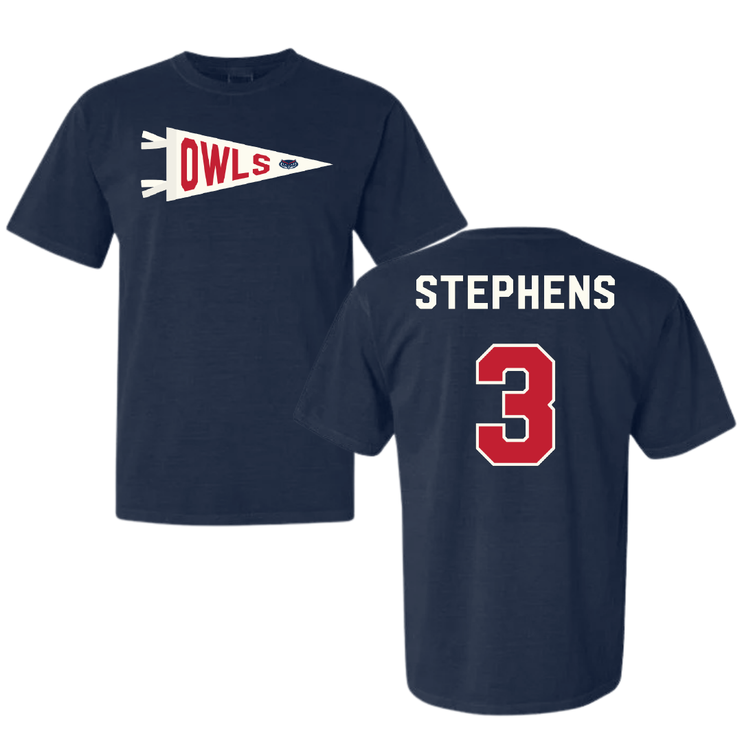 Florida Atlantic University Volleyball Navy Pennant Comfort Colors Tee - #3 Nono Stephens