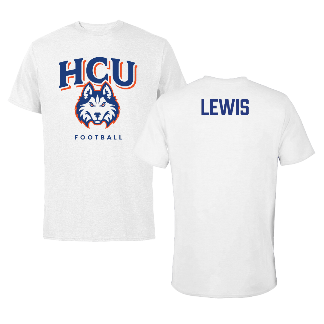 Houston Christian University Football White Tee - Darius Lewis
