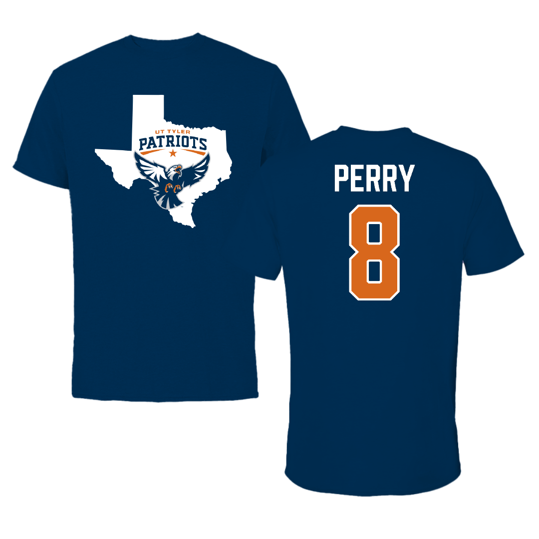 The University of Texas at Tyler Volleyball Navy State Tee - #8 Autumn Perry