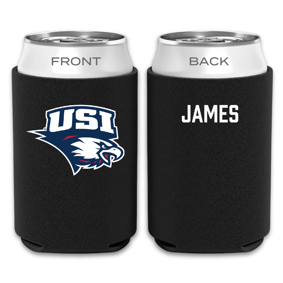 University of Southern Indiana Swimming & Diving Black Can Cooler - Cameron James