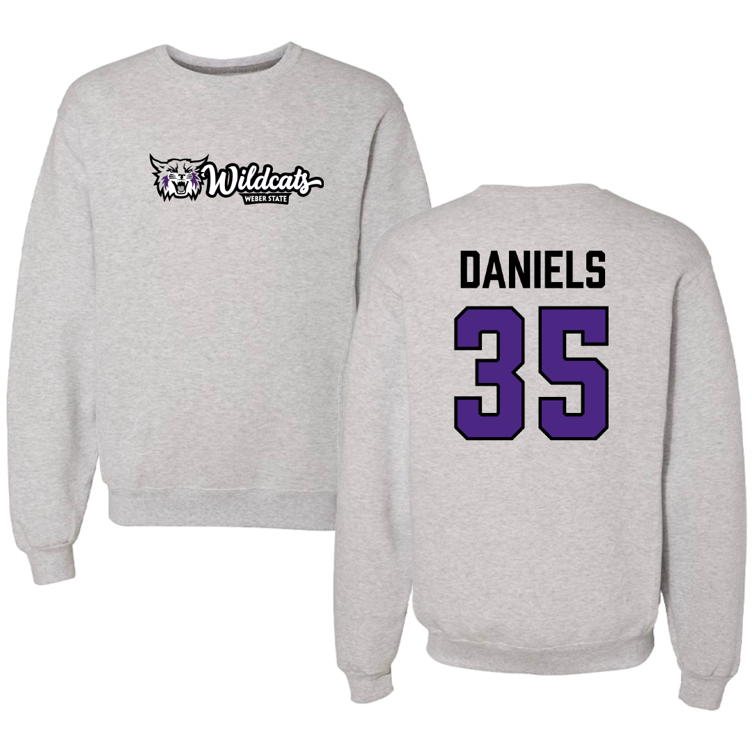 Weber State University Football Gray Crewneck - #35 Rishi Daniels