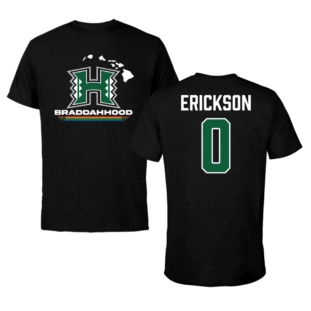 University of Hawaii Basketball (M) Black Braddahhood Tee - #0 Hunter Erickson