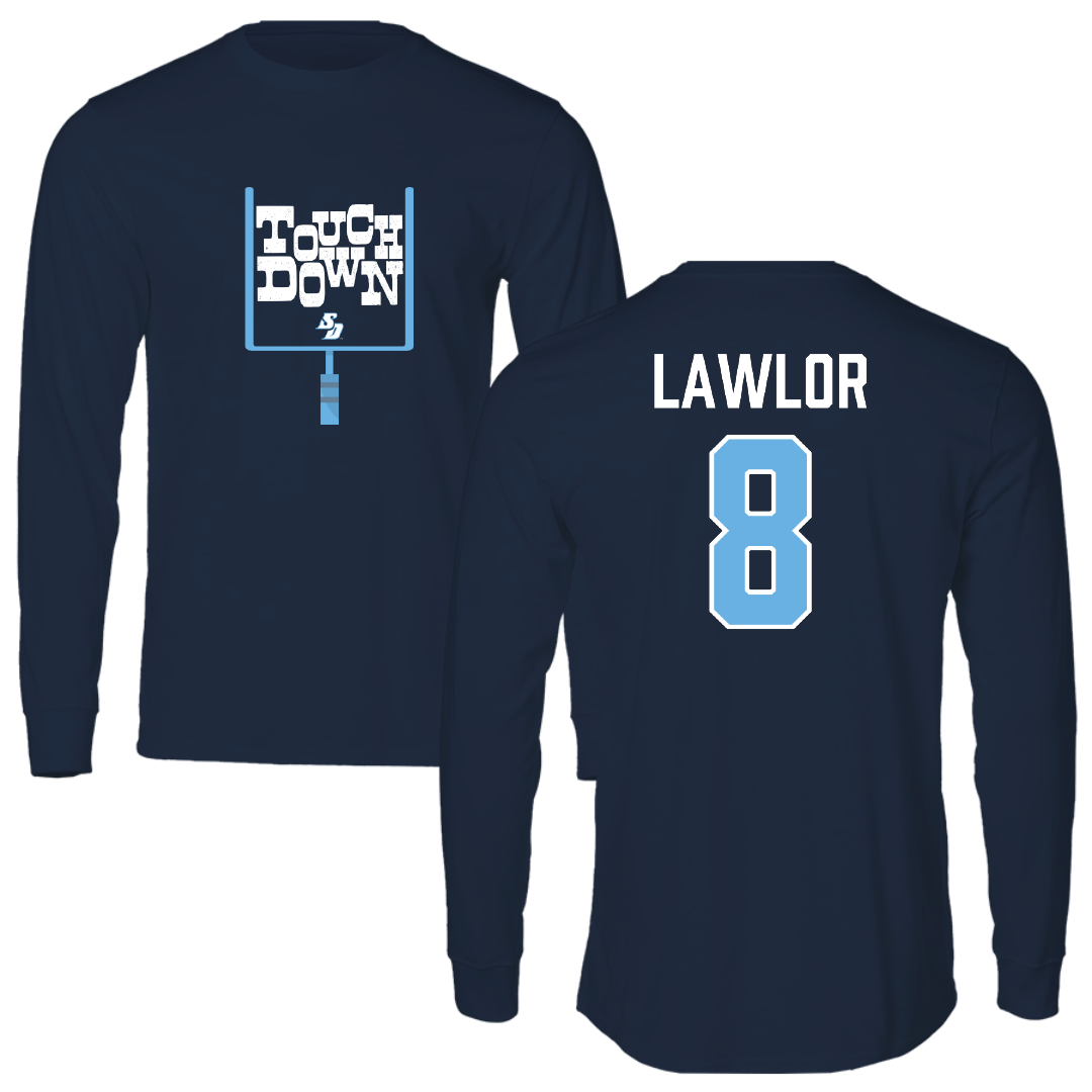 University of San Diego Football Navy Touchdown Performance Long Sleeve - #8 Conor Lawlor