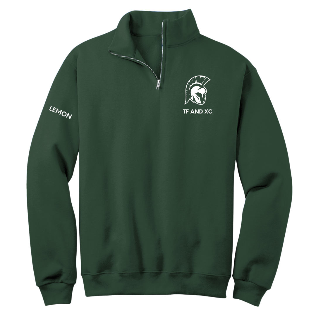 Illinois Wesleyan University TF and XC Forest Green Quarter-Zip - Davion Lemon