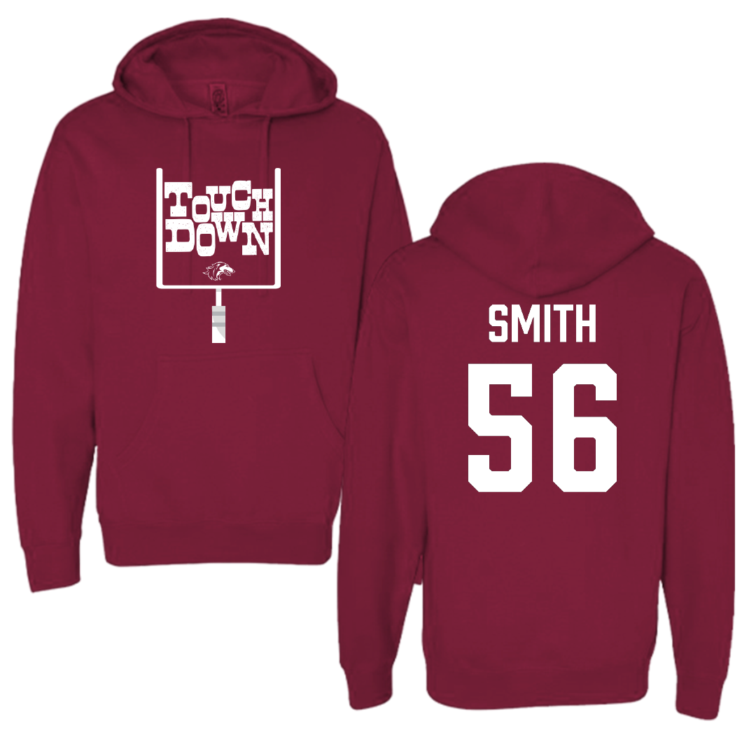 Southern Illinois University at Carbondale Football Maroon Touchdown Hoodie - #56 Carmelo Smith
