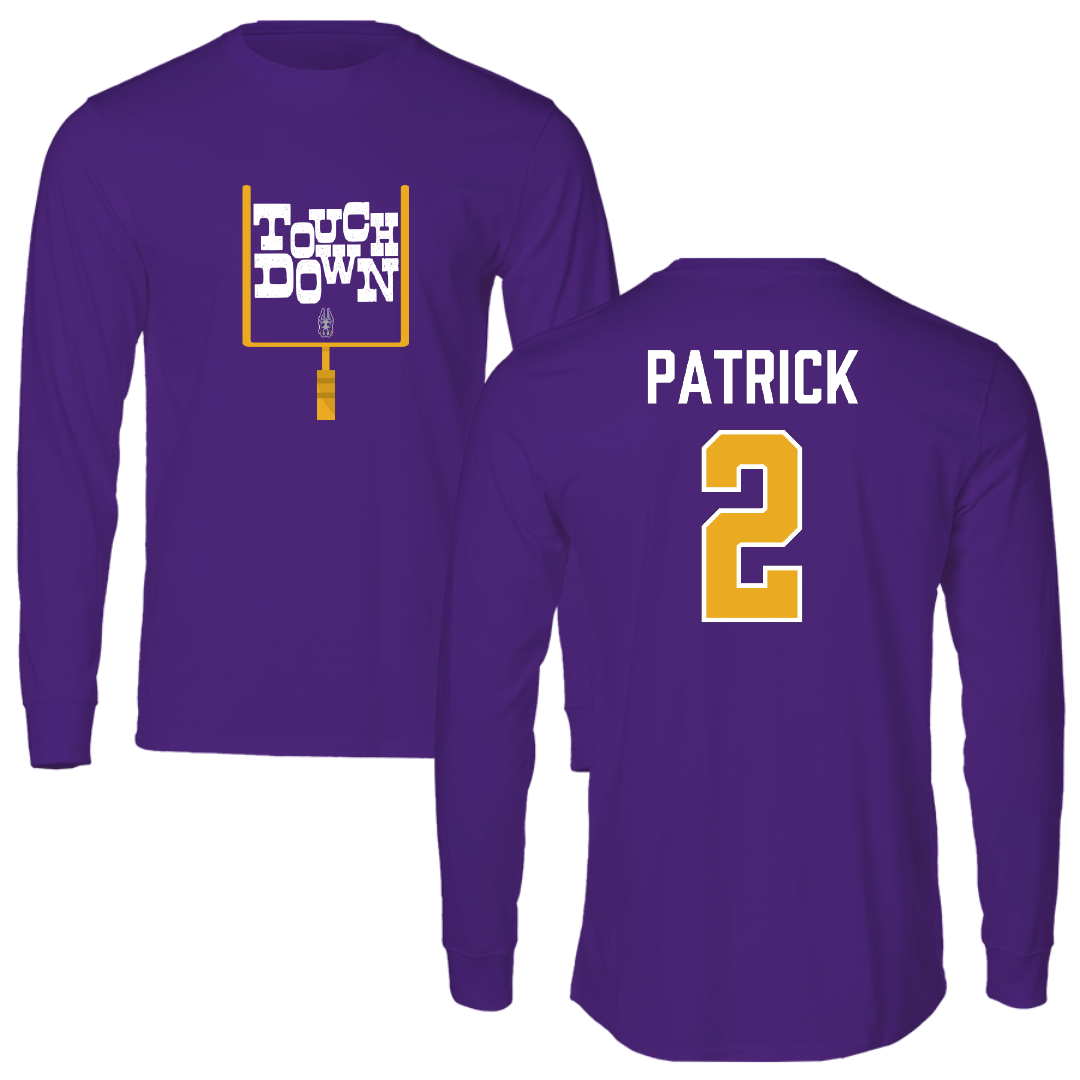 University at Albany Football Purple Touchdown Long Sleeve - #2 Denzel Patrick