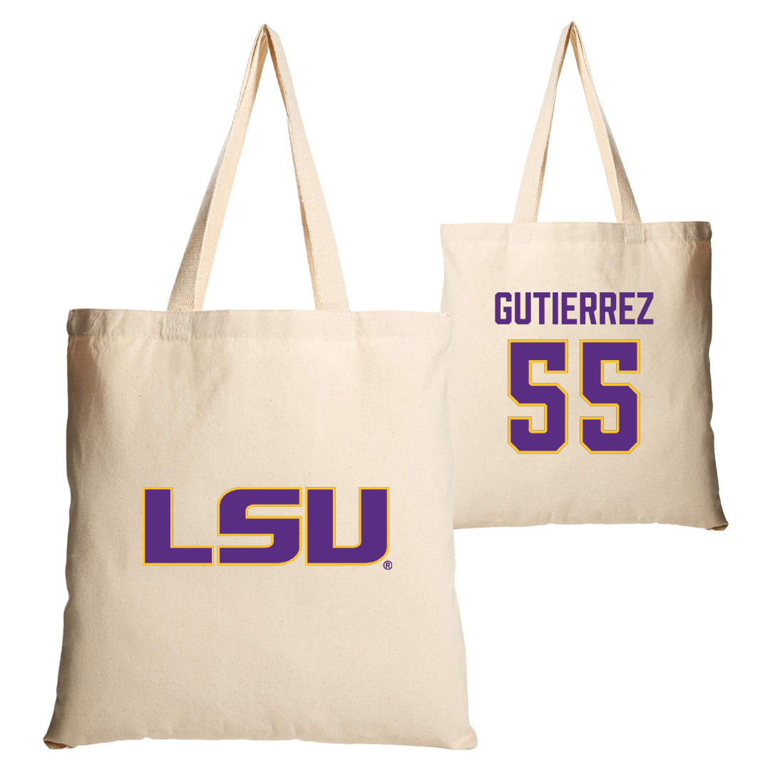 Louisiana State University Softball Tan Canvas Tote Bag - #55 Raeleen Gutierrez