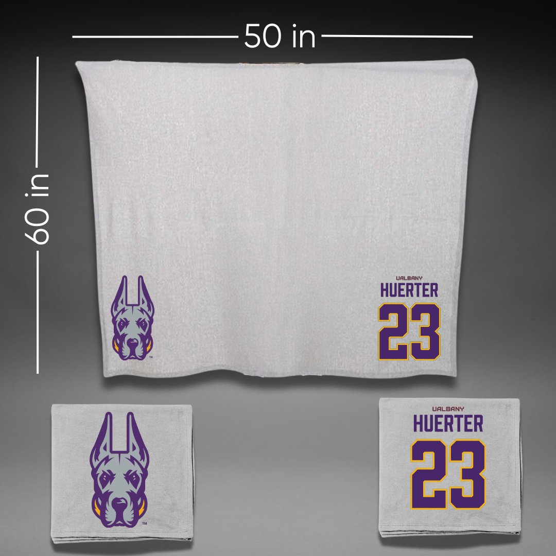 University at Albany Basketball Gray Blanket - #23 Meghan Huerter
