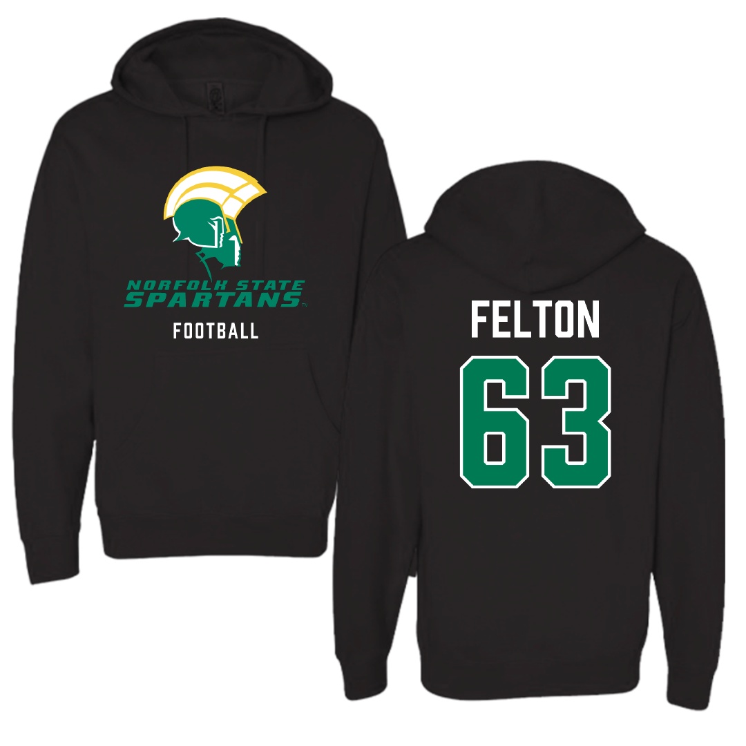 Norfolk State University Football Black Hoodie - #63 Marselle Felton