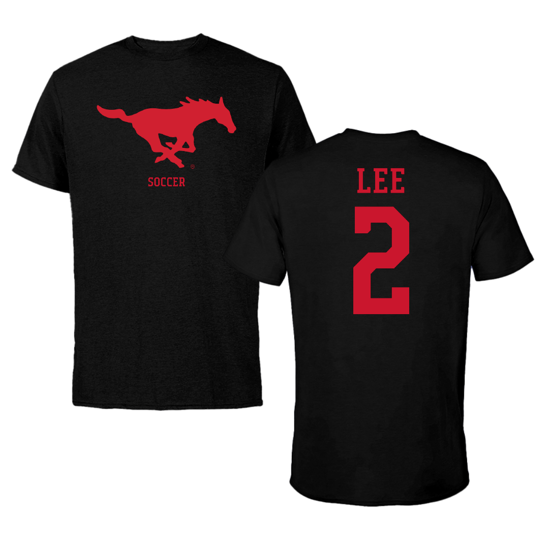 Southern Methodist University Soccer (W) Black Performance Tee - #2 Kaya Lee