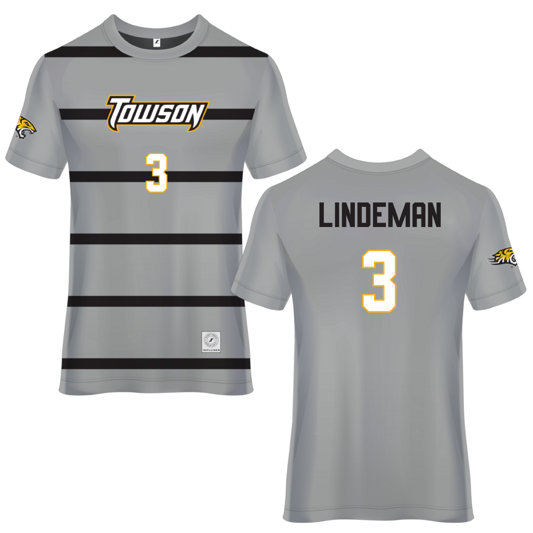 Towson University Gray Soccer Jersey - #3 Sydney Lindeman