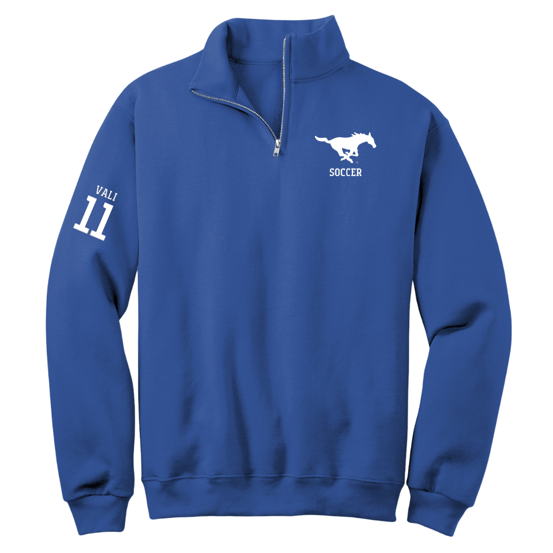 Southern Methodist University Soccer (W) Blue Quarter-Zip - #11 Addison Vali
