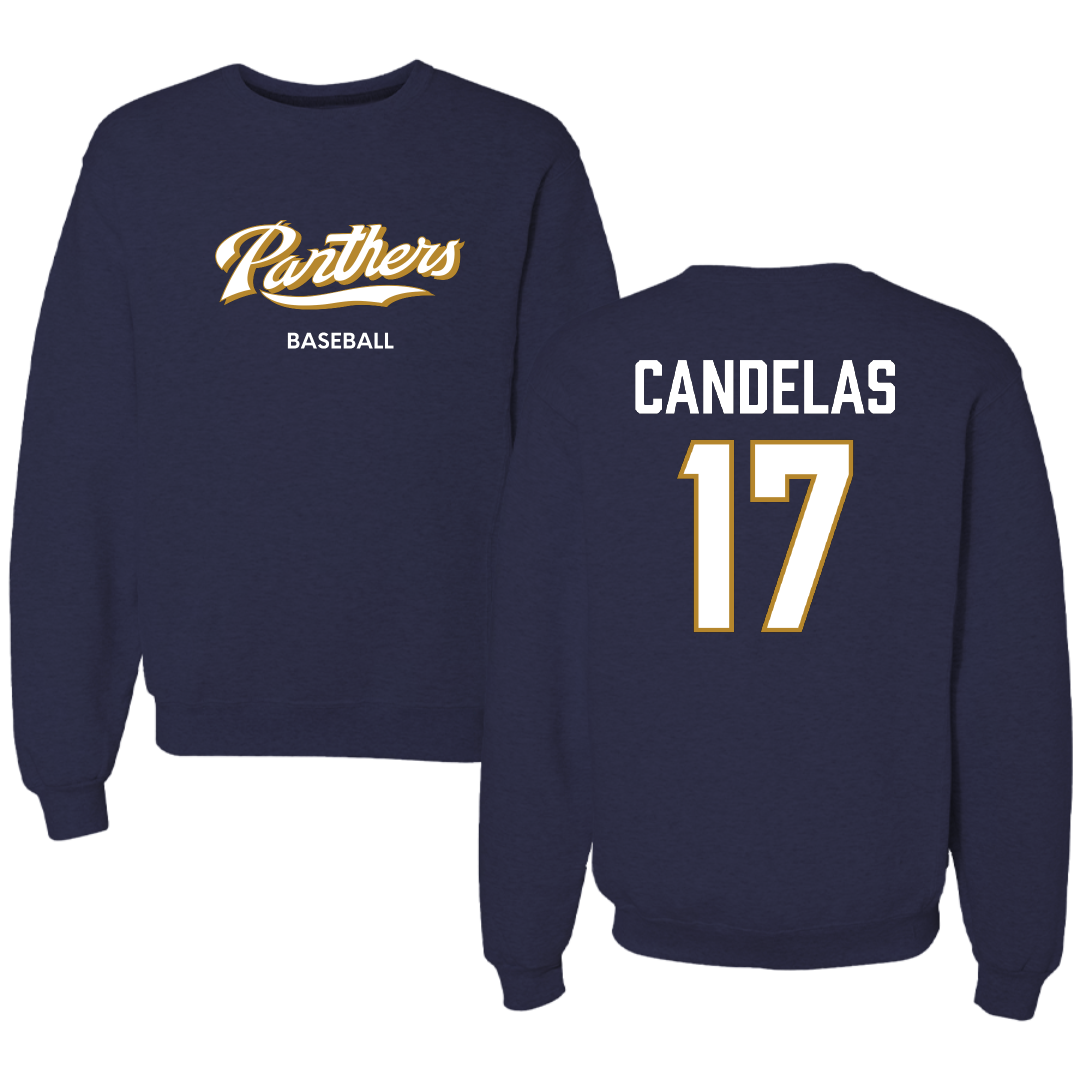 Florida International University Baseball Navy Panthers Crewneck - #17 Hector Candelas