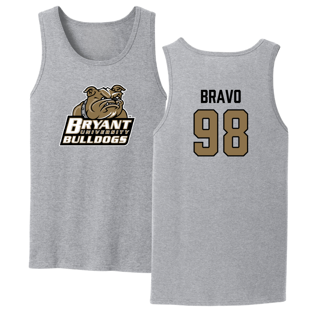 Bryant University Football Sport Gray Tank Top - #98 Gustavo Bravo