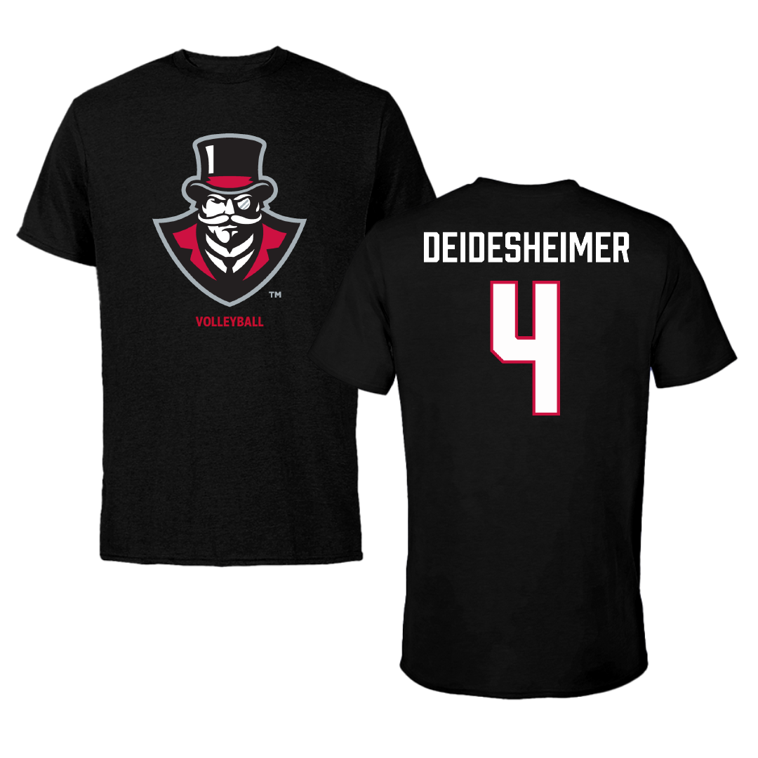 Austin Peay State University Volleyball (W) Black Performance Tee - #4 Payton Deidesheimer