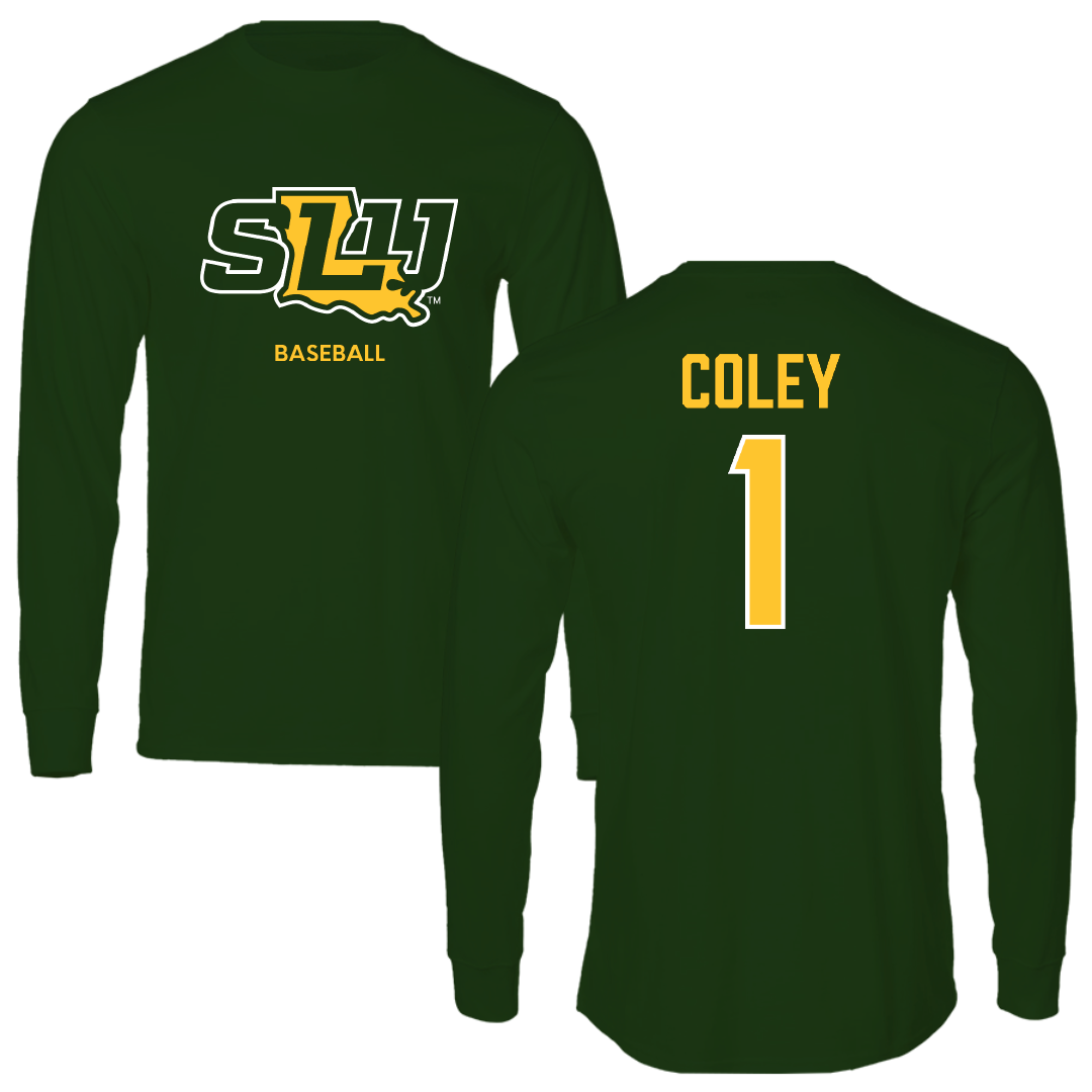 Southeastern Louisiana University Baseball Forest Green Performance Long Sleeve - #1 Parker Coley