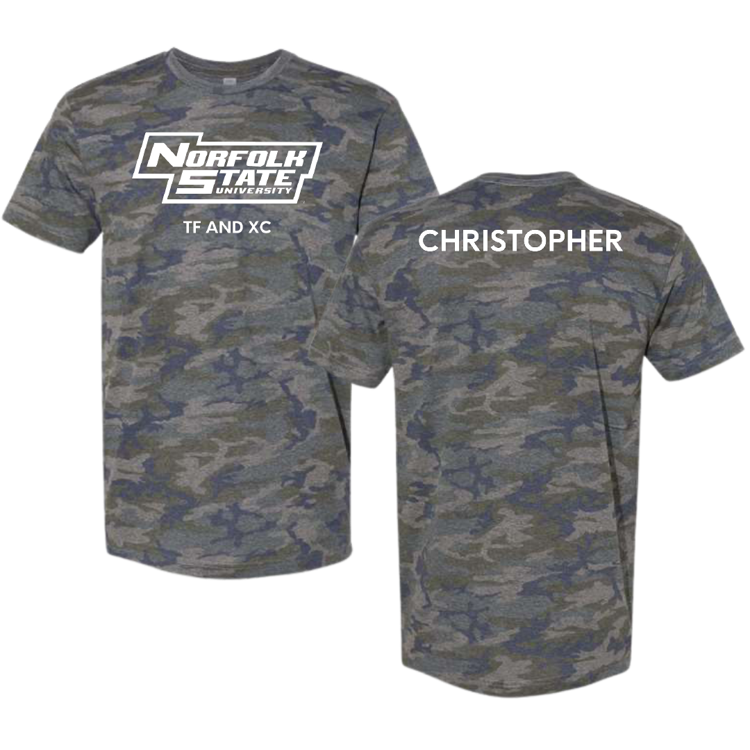 Norfolk State University TF and XC Vintage Camo Tee - Jahquan Christopher