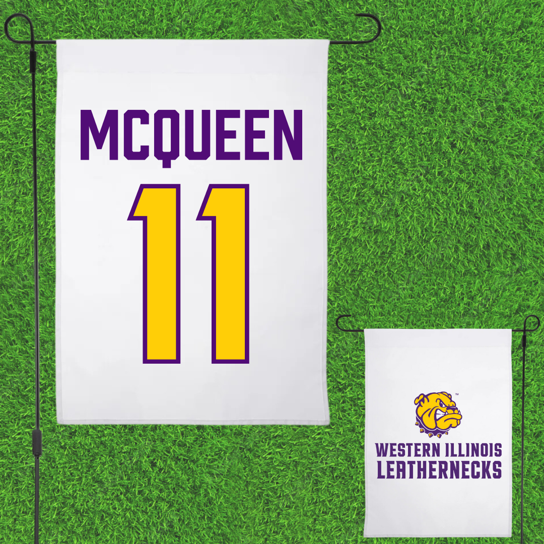 Western Illinois University Softball White Garden Flag - #11 Tori McQueen