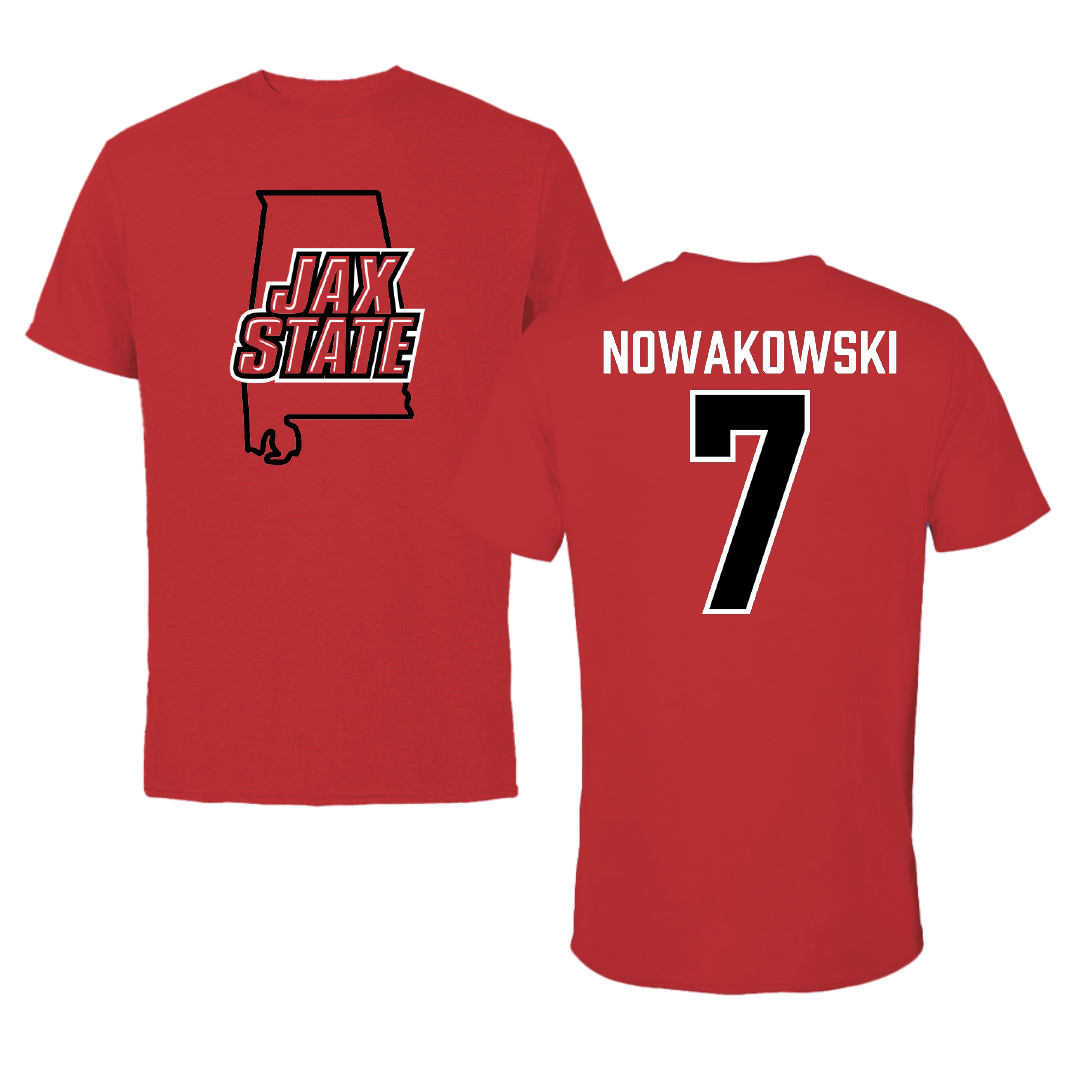 Jacksonville State University Softball Red State Performance Tee - #7 Morgan Nowakowski