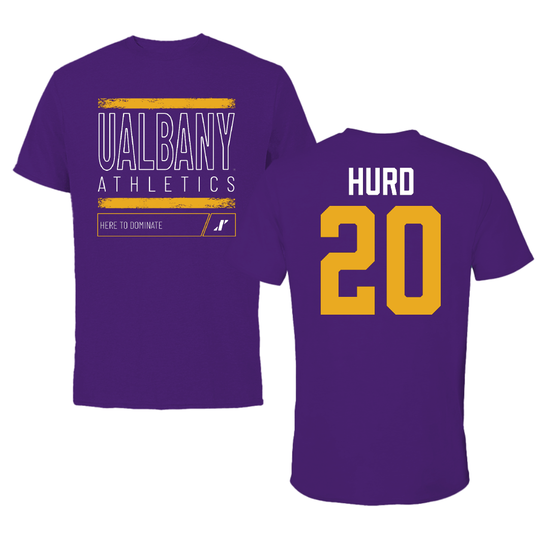 University at Albany Baseball Purple Dominate Tee - #20 Justin Hurd
