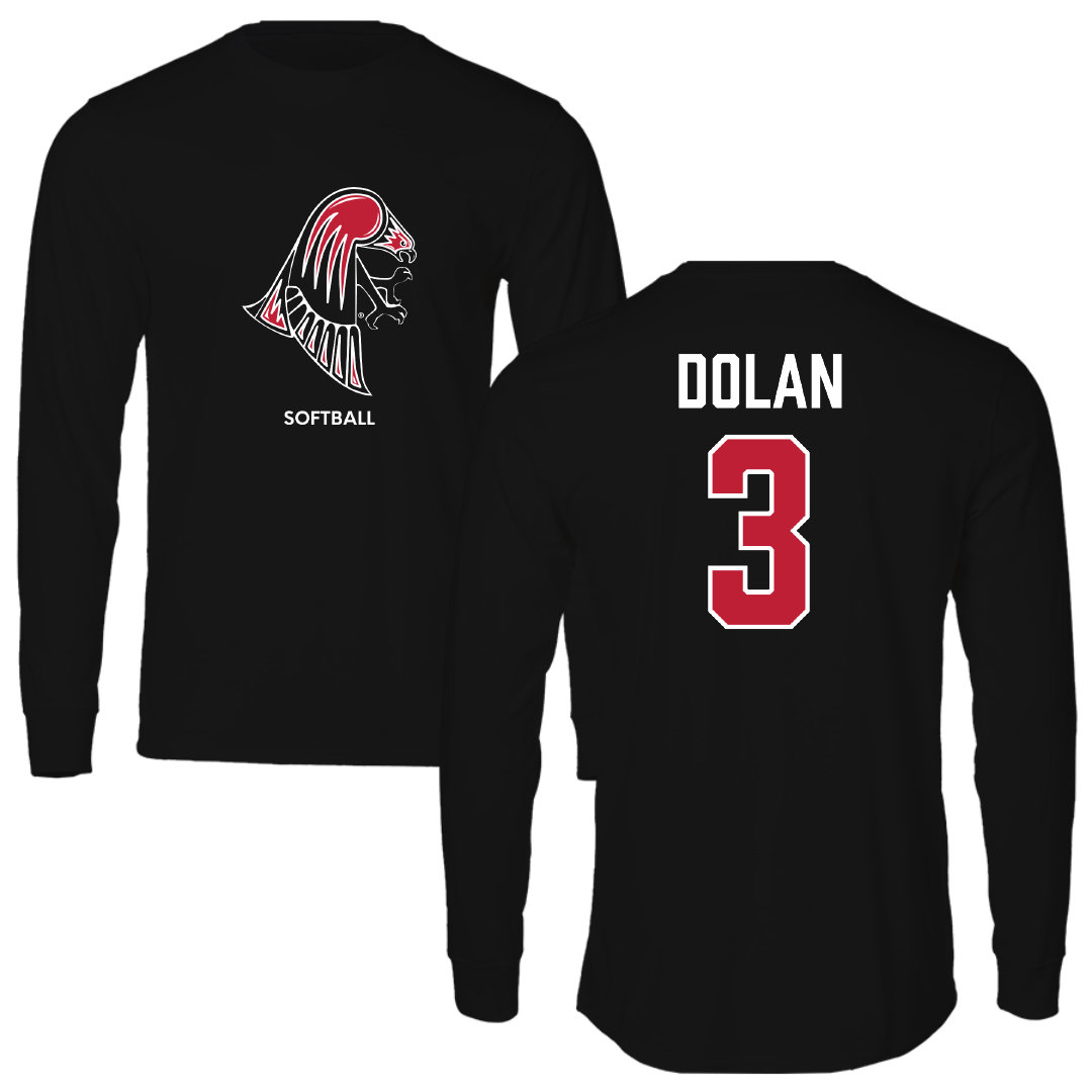 University of Wisconsin-River Falls Softball Black Mascot Performance Long Sleeve - #3 Kayla Dolan